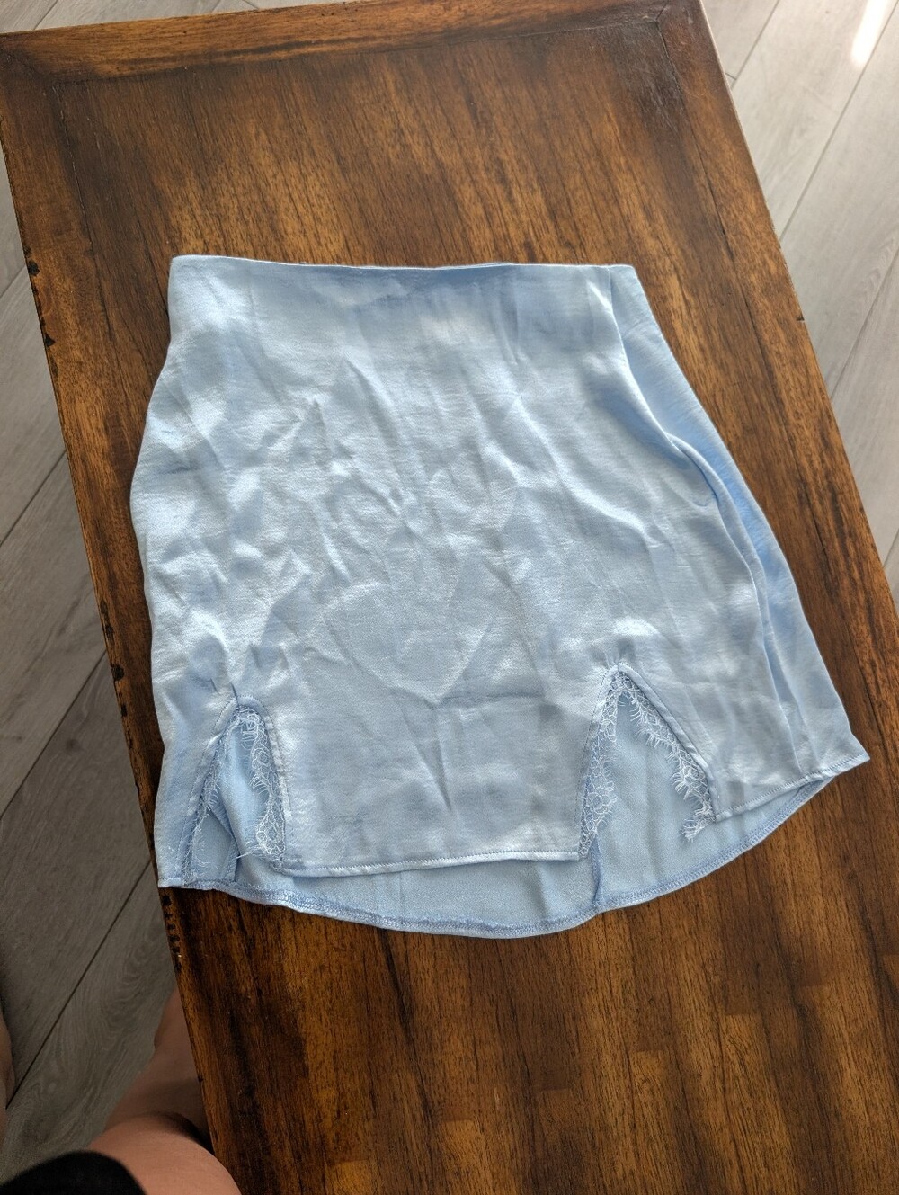 Lyaner Size m Womens Light Blue Silky Skirt